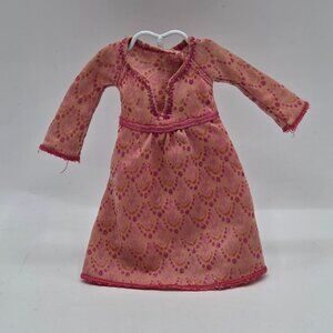 My Scene Barbie Doll Coral Shimmer Dress With Pink Glitter Pattern